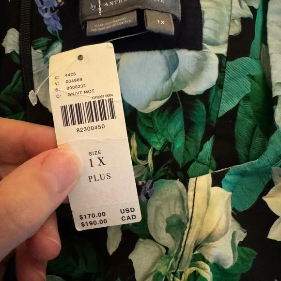 NWT $170 Anthropologie Green Floral Midi Dress - Picture 5 of 5